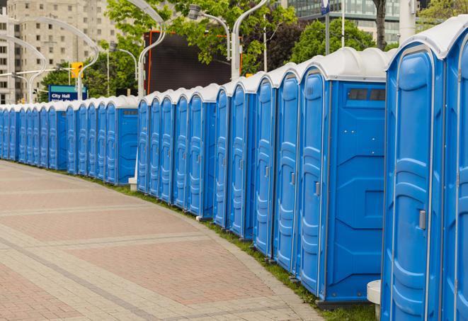 clean and convenient portable restrooms set up at a community gathering, ensuring everyone has access to necessary facilities in Lehigh Acres FL